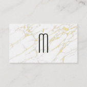 Modern minimalistisch monogram | Goudmarmer Visitekaartje (Voorkant)