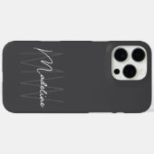 Modern Minimalistisch Monogram Grijs Case-Mate iPhone Case (Achterkant (horizontaal))
