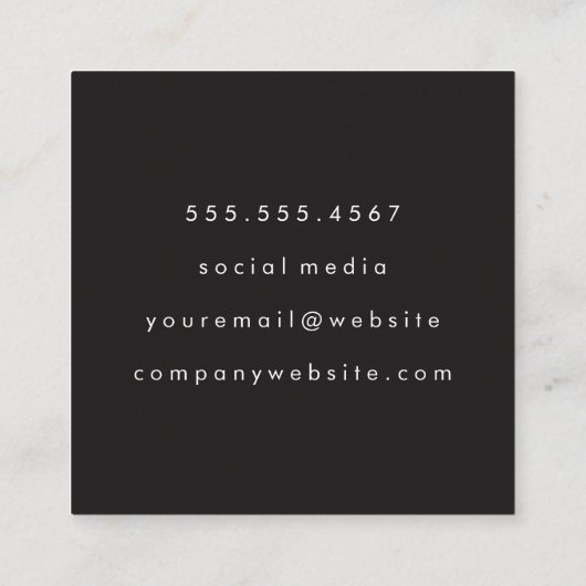 Modern Minimalistisch Monogram Grijs op Wit Vierkante Visitekaartje (Achterkant)