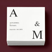 Modern Minimalistisch Monogram Huwelijk Servet