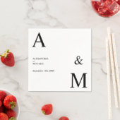 Modern Minimalistisch Monogram Huwelijk Servet (Insitu)