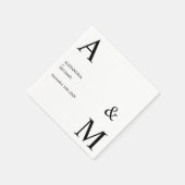 Modern Minimalistisch Monogram Huwelijk Servet (Hoek)