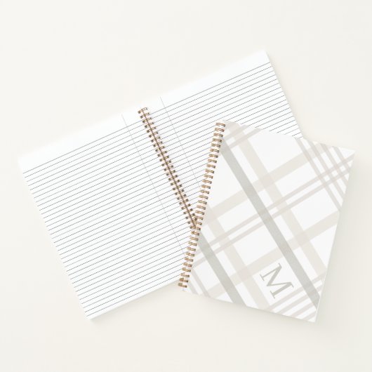 Modern minimalistisch monogram Initiaal Elegant Pl Notitieboek (Binnen)