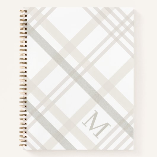 Modern minimalistisch monogram Initiaal Elegant Pl Notitieboek (Voorkant)