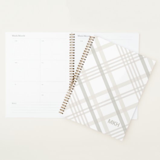 Modern minimalistisch monogram Initiaal Elegant Pl Planner (Display)