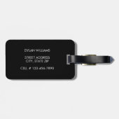 Modern minimalistisch monogram Initiaal en naam Bagagelabel (Achterkant horizontaal)