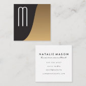 Modern minimalistisch monogram | Klassiek kleurenb Vierkante Visitekaartje (Voorkant / Achterkant)