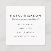 Modern minimalistisch monogram | Klassiek kleurenb Vierkante Visitekaartje (Achterkant)