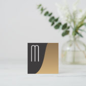 Modern minimalistisch monogram | Klassiek kleurenb Vierkante Visitekaartje (Staand voorkant)