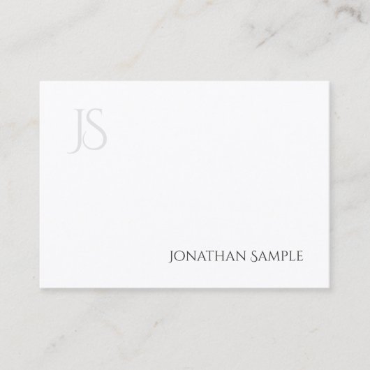 Modern minimalistisch monogram legant eenvoudig pl visitekaartje (Voorkant)