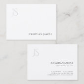 Modern minimalistisch monogram legant eenvoudig pl visitekaartje (Voorkant / Achterkant)