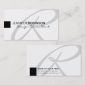 Modern minimalistisch monogram legant professional visitekaartje (Voorkant / Achterkant)