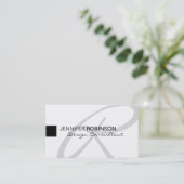 Modern minimalistisch monogram legant professional visitekaartje (Staand voorkant)