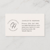 Modern, minimalistisch, monogram, logo, cirkel, be visitekaartje (Voorkant)