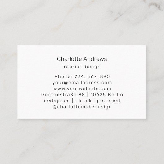 Modern, minimalistisch, monogram, logo, cirkel, be visitekaartje (Achterkant)