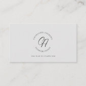 Modern, minimalistisch, monogram, logo, cirkel, gr visitekaartje (Voorkant)