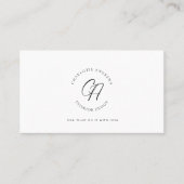 Modern, minimalistisch, monogram, logo cirkel visitekaartje (Voorkant)