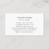 Modern, minimalistisch, monogram, logo, cirkel, zw visitekaartje (Achterkant)