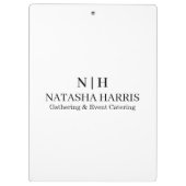 Modern Minimalistisch Monogram Logo Klembord (Achterkant)