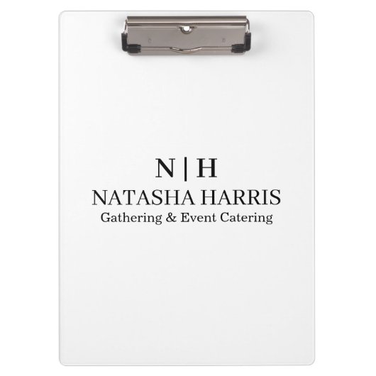 Modern Minimalistisch Monogram Logo Klembord (Voorkant)