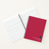 Modern minimalistisch monogram magenta notitieboek (Binnen)
