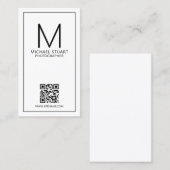 Modern minimalistisch monogram met Qr Code Busines Visitekaartje (Voorkant / Achterkant)