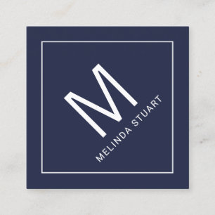 Modern minimalistisch monogram met Qr Code Square Vierkante Visitekaartje