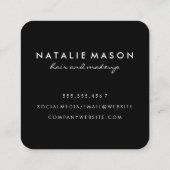 Modern minimalistisch monogram met strepes vierkante visitekaartje (Achterkant)