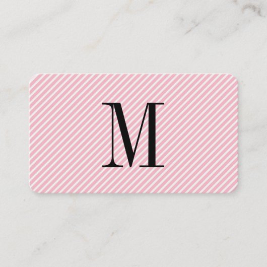 Modern minimalistisch monogram met strepes visitekaartje (Voorkant)