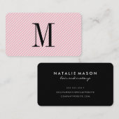 Modern minimalistisch monogram met strepes visitekaartje (Voorkant / Achterkant)