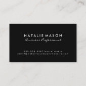 Modern minimalistisch monogram | Metaallagen Visitekaartje (Achterkant)