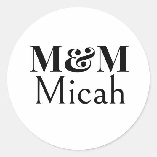 Modern Minimalistisch Monogram Modern Luxe Elegant Ronde Sticker (Voorkant)