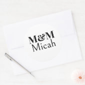 Modern Minimalistisch Monogram Modern Luxe Elegant Ronde Sticker (Envelop)