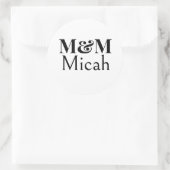 Modern Minimalistisch Monogram Modern Luxe Elegant Ronde Sticker (Tas)