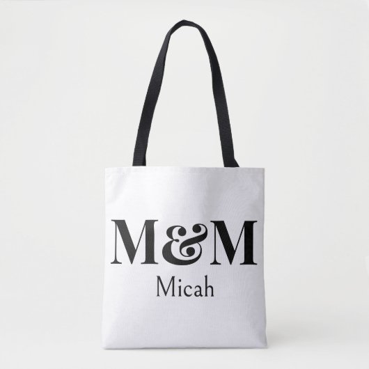 Modern Minimalistisch Monogram Moderne Luxe Elegan Tote Bag (Voorkant)