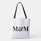 Modern Minimalistisch Monogram Moderne Luxe Elegan Tote Bag (Achterkant)