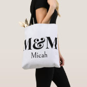 Modern Minimalistisch Monogram Moderne Luxe Elegan Tote Bag (Dichtbij)