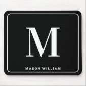 Modern Minimalistisch Monogram & Naam - Stijlvol Z Muismat (Voorkant)
