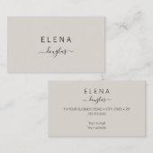 Modern minimalistisch monogram neutraal beroep visitekaartje (Voorkant / Achterkant)