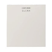 Modern minimalistisch monogram Neutraal Een noot v Notitieblok (Voorkant)