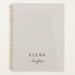 Modern Minimalistisch Monogram Neutraal Script Planner<br><div class="desc">Gepersonaliseerd eenvoudig minimalistisch elegant monogram notitieboek in neutrale kleur. Geschikt voor kleine onderneming,  huis kantoor,  collectieve of onafhankelijke bedrijfsberoeps,  school.</div>
