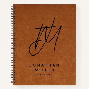 Modern minimalistisch monogram notitieboek