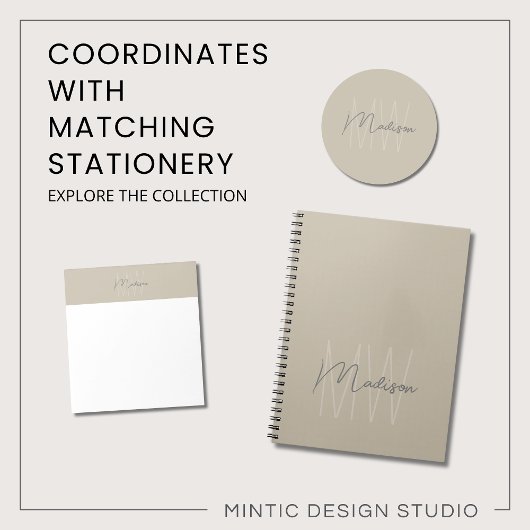 Modern Minimalistisch Monogram Notitieboek