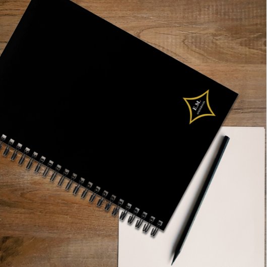 Modern minimalistisch monogram notitieboek