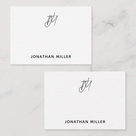 Modern minimalistisch monogram notitiekaartje (Voorkant / Achterkant)