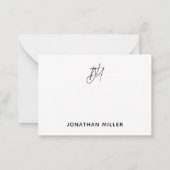 Modern minimalistisch monogram notitiekaartje (Achterkant)