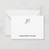 Modern minimalistisch monogram notitiekaartje (Voorkant)