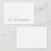 Modern minimalistisch monogram notitiekaartje (Voorkant / Achterkant)