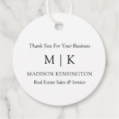 Modern minimalistisch monogram of Logo Business to Bedankjes Labels (Voorkant)