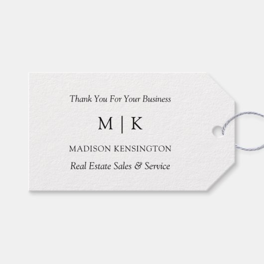 Modern minimalistisch monogram of Logo Business to Cadeaulabel (Voorkant (Horizontaal))